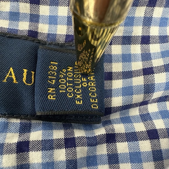 Ralph Lauren Men's Blue Large‎ Check Button Down Shirt Casual Preppy - Picture 5 of 5
